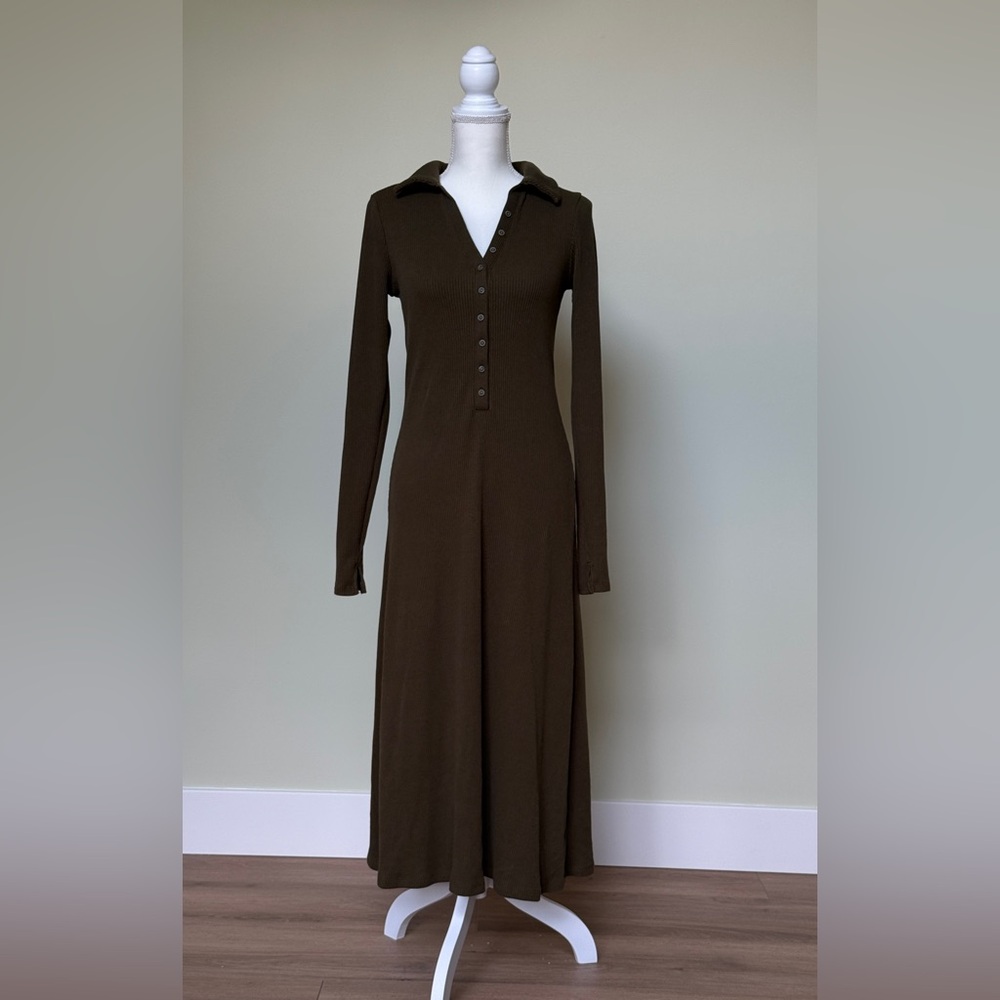 Old Navy Dark Green Long Sleeve Dress Size Medium Tall